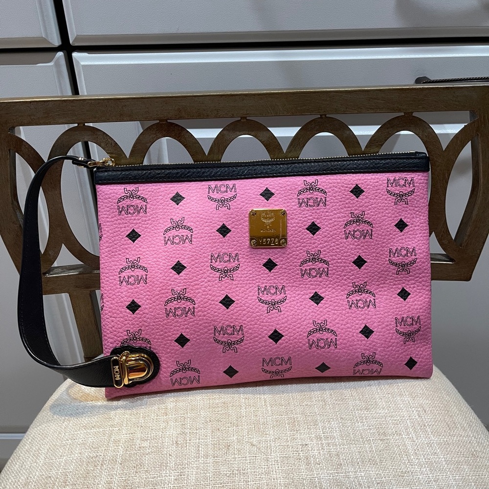 Pink MCM clutch